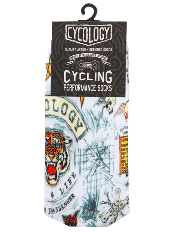 City of Angels White Cycling Socks Packaging | Cycology EU