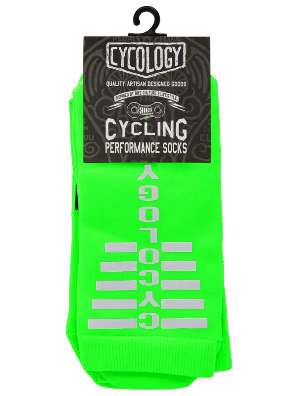 Cycology Green Reflective Logo Cycling Socks Cycology EU