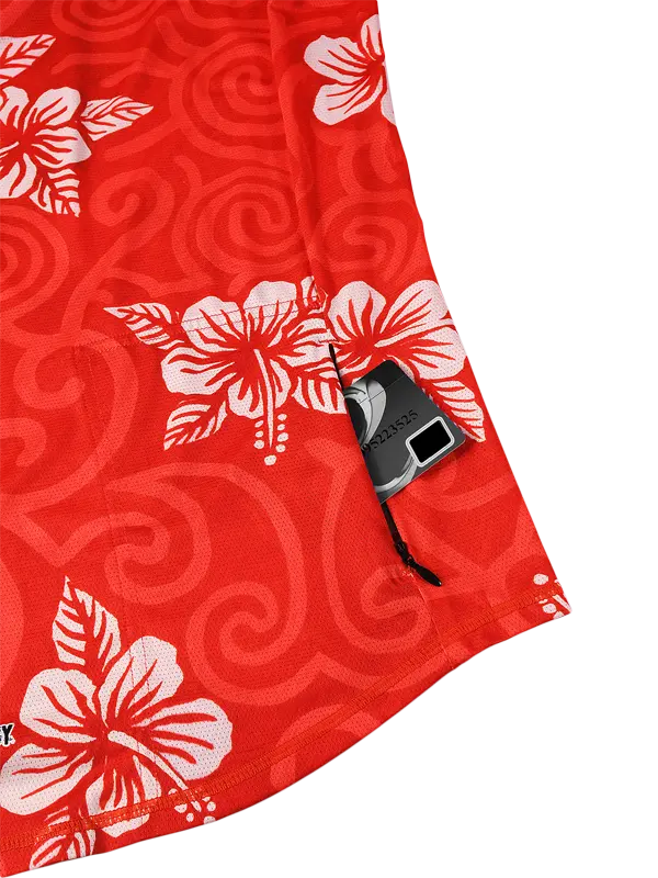 Koa Red Womens Short Sleeve MTB Jersey Zip Pocket