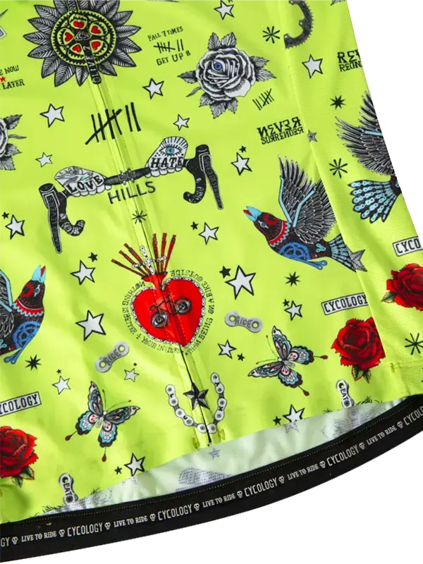 Tattoo Green Men's Reborn Jersey Hem | Cycology EU