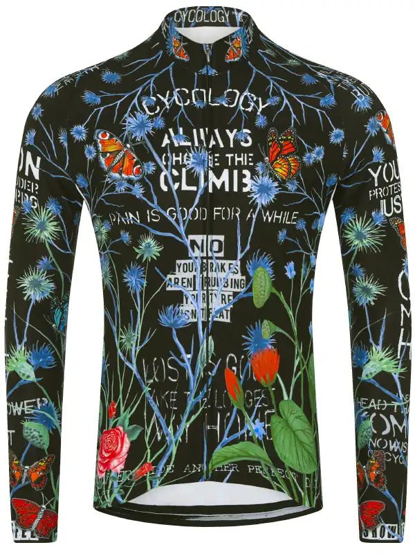 Gangsta Black Men's Long Sleeve Cycling Jersey Cycology EU