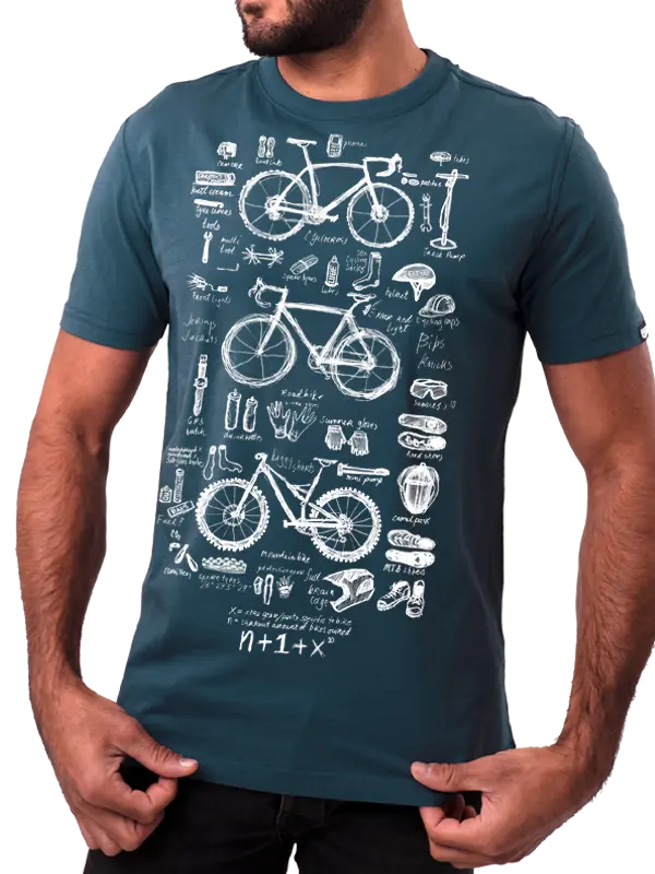 Bike Maths Men's T-shirt Denim Blue