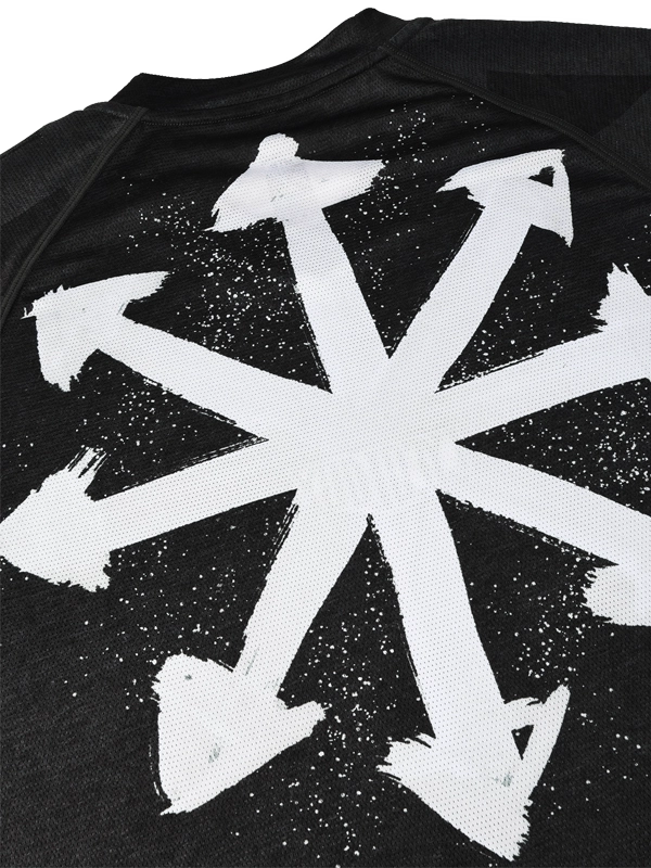 Black  MTB Jersey shirt with white arrow pattern on the back