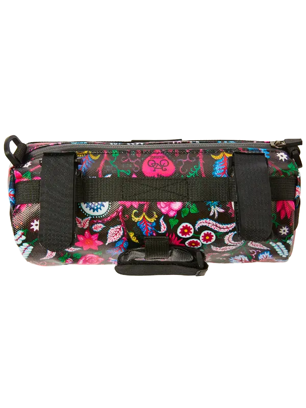 Floral-patterned bike handlebar bag with 'Cycology' branding