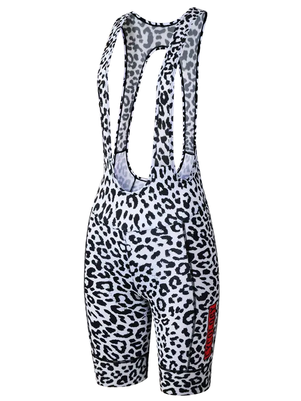 Women's Kitty Quick Pee Bib Shorts White