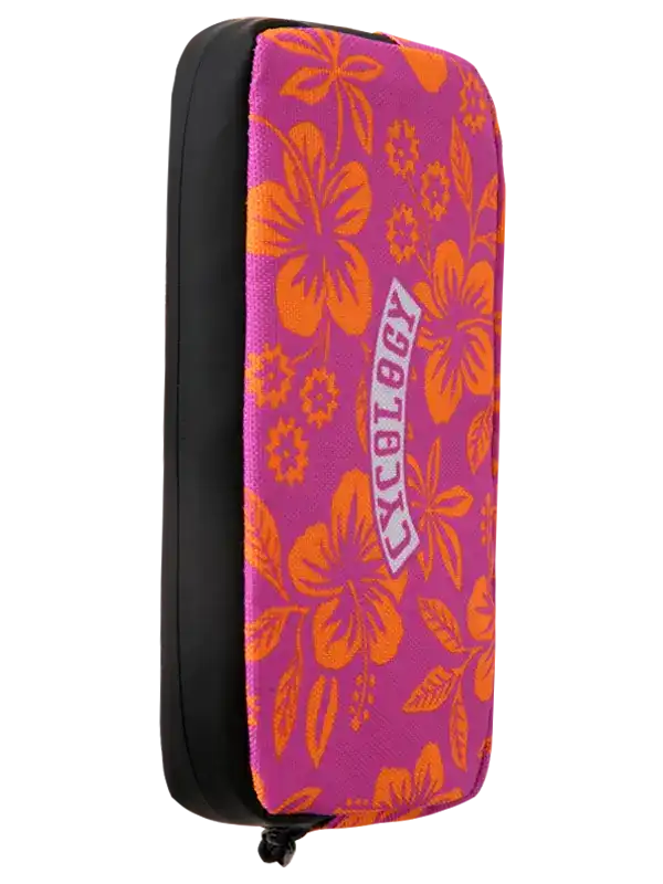 Cycology Clothing Oahu Cycling Wallet in purple with orange floral pattern
