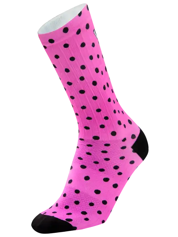 Polka Dot Cycling Socks Pink - Long