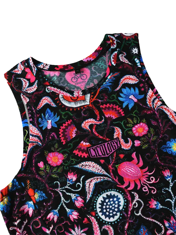 Secret Garden Black Sleeveless Women's Base Layer  Neck | Cycology EU