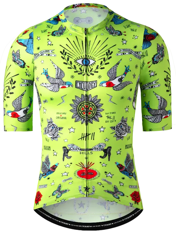 Maillot cycliste zippé intégral Cycology Train Hard Get Lucky taille L Maillot cycliste zippé intégral Cycology Train Hard Get Lucky taille L