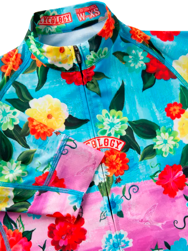 Colorful short sleeve floral cycling jersey 