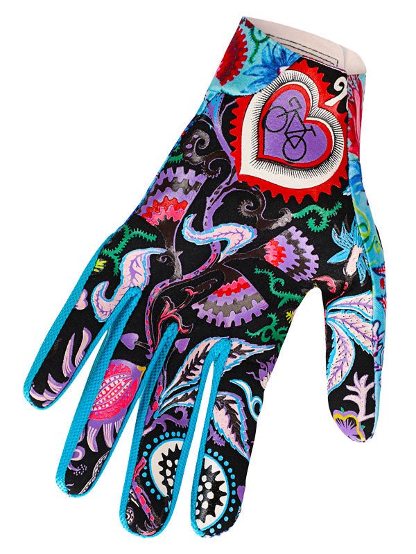 qepae handschuhe Secret Garden Blue MTB Gloves | Cycology EU