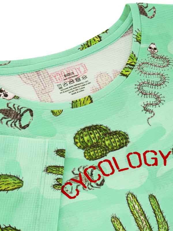 Totally Cactus Women's Green Technical T shirt Neck | Cycology EU