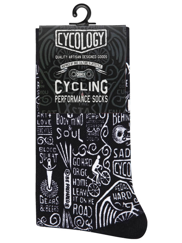 Wisdom Black Cycling Socks  | Cycology EU