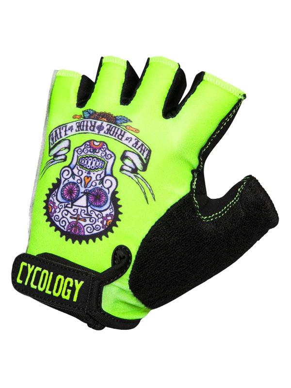 Day of the Living (Lime) Cycling Gloves - Cycology Clothing Europe