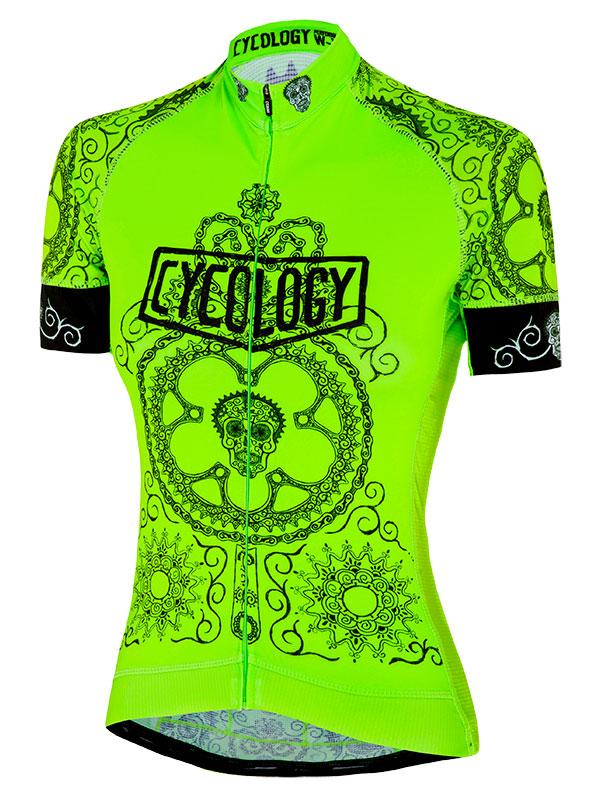 Day of the Living (Lime) Women's Jersey - Cycology Clothing Europe