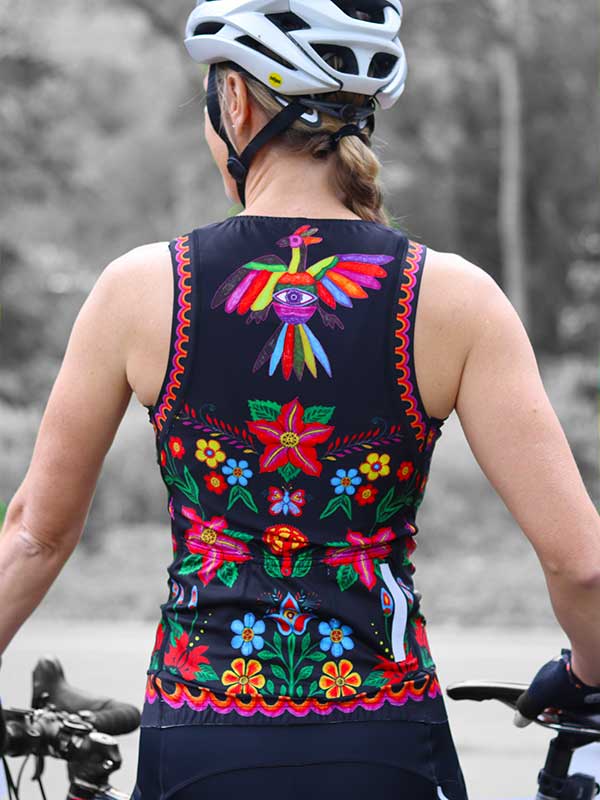 Frida (Black) Women's Sleeveless Cycling Jersey - Cycology Clothing Europe