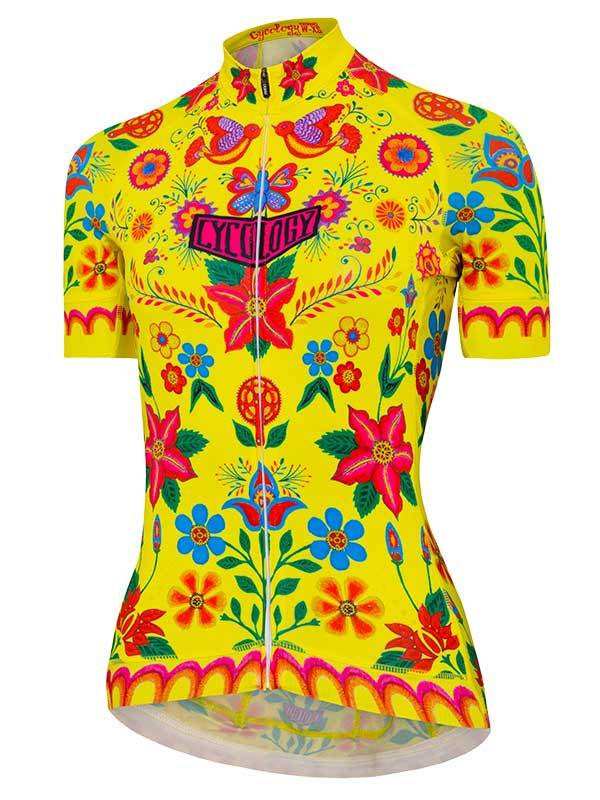 Frida (Yellow) Women's Cycling Jersey - Cycology Clothing Europe