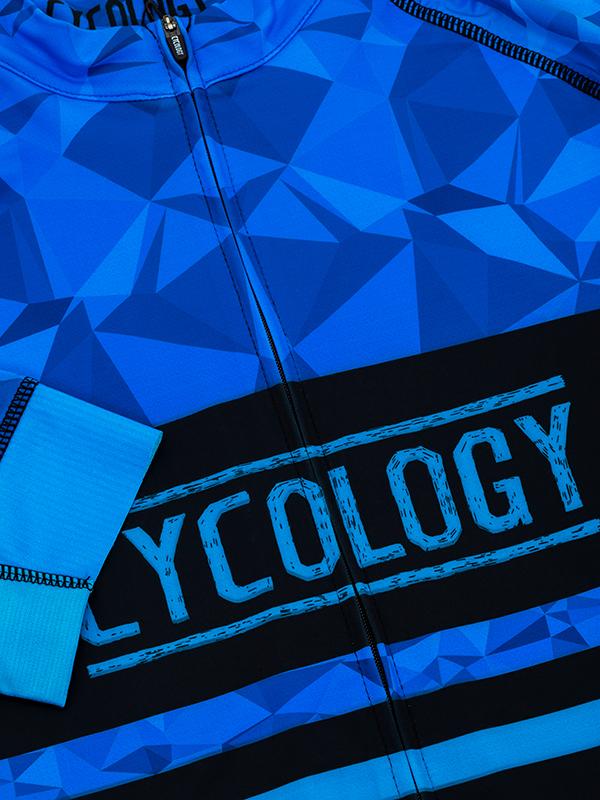 Geometric (Blue) Men's Jersey - Cycology Clothing Europe