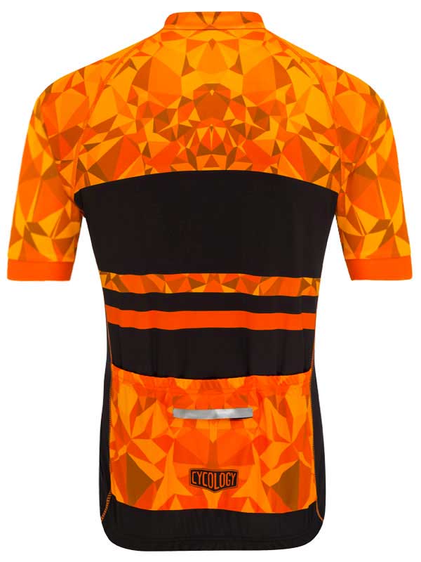 Geometric Orange Men's Jersey -RELAXED FIT - Cycology Clothing Europe