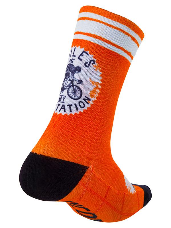 Miles are my Meditation (Orange) Cycling Socks - Cycology Clothing Europe