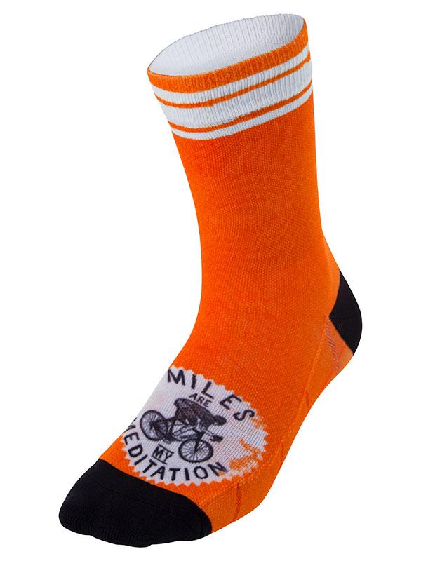 Miles are my Meditation (Orange) Cycling Socks - Cycology Clothing Europe