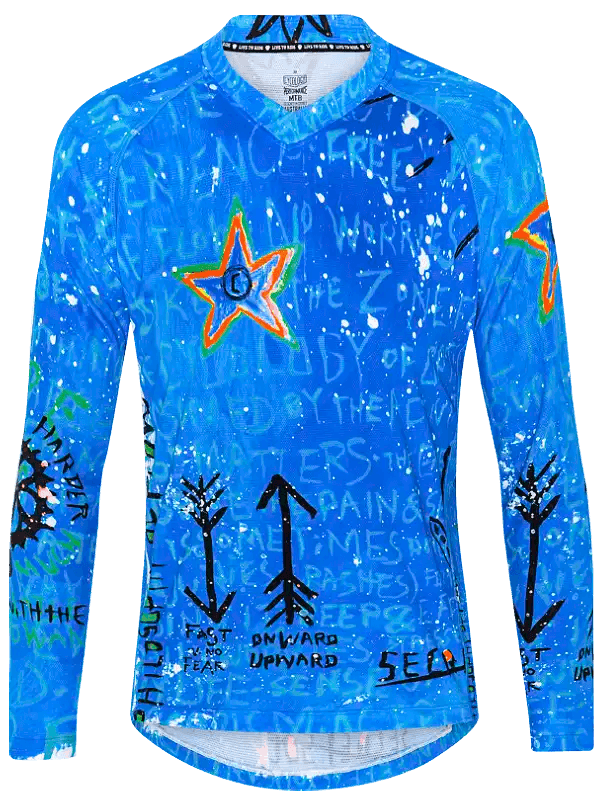 No Bull Men s Long Sleeve Blue Mountain Bike Jersey Cycology EU Cycology Clothing Europe