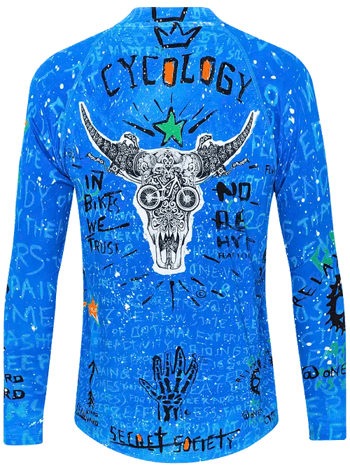 No Bull Men s Long Sleeve Blue Mountain Bike Jersey Cycology EU Cycology Clothing Europe