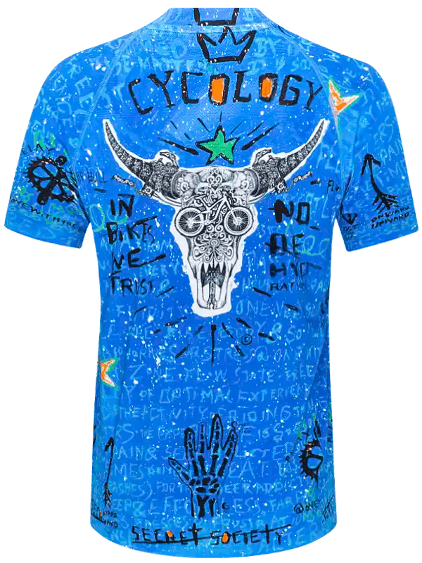 No Bull Men's Blue Short Sleeve Mountain Bike Jersey Cycology EU