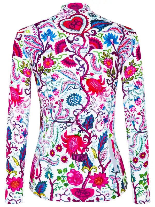 Secret Garden Lightweight Long Sleeve Summer Jersey White - Cycology Clothing Europe