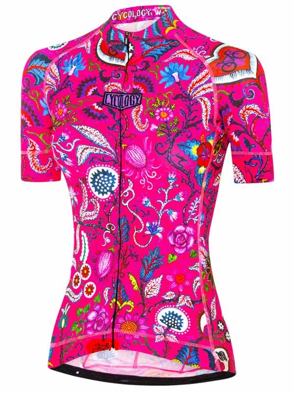 Secret Garden (Pink) Women's Cycling Jersey - Cycology Clothing Europe