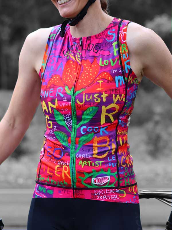 See Me Women's Sleeveless Cycling Jersey - Cycology Clothing Europe