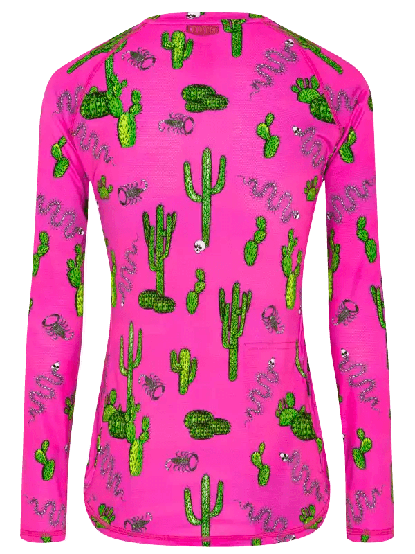 Totally Cactus Women's Long Sleeve MTB Jersey - Cycology Clothing Europe