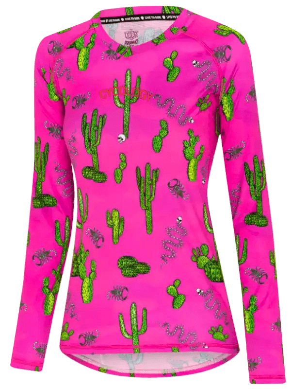 Totally Cactus Women's Long Sleeve MTB Jersey - Cycology Clothing Europe
