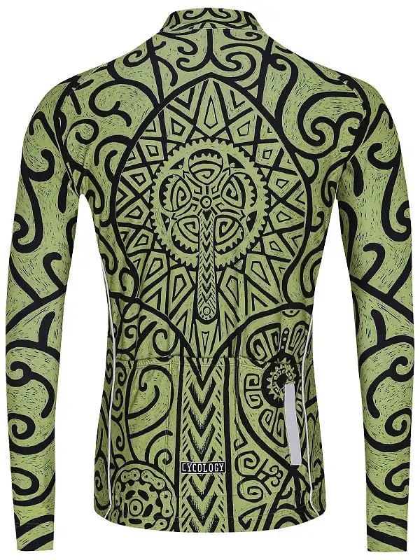 Zanzibar Green Men's Long Sleeve Jersey - Cycology Clothing Europe